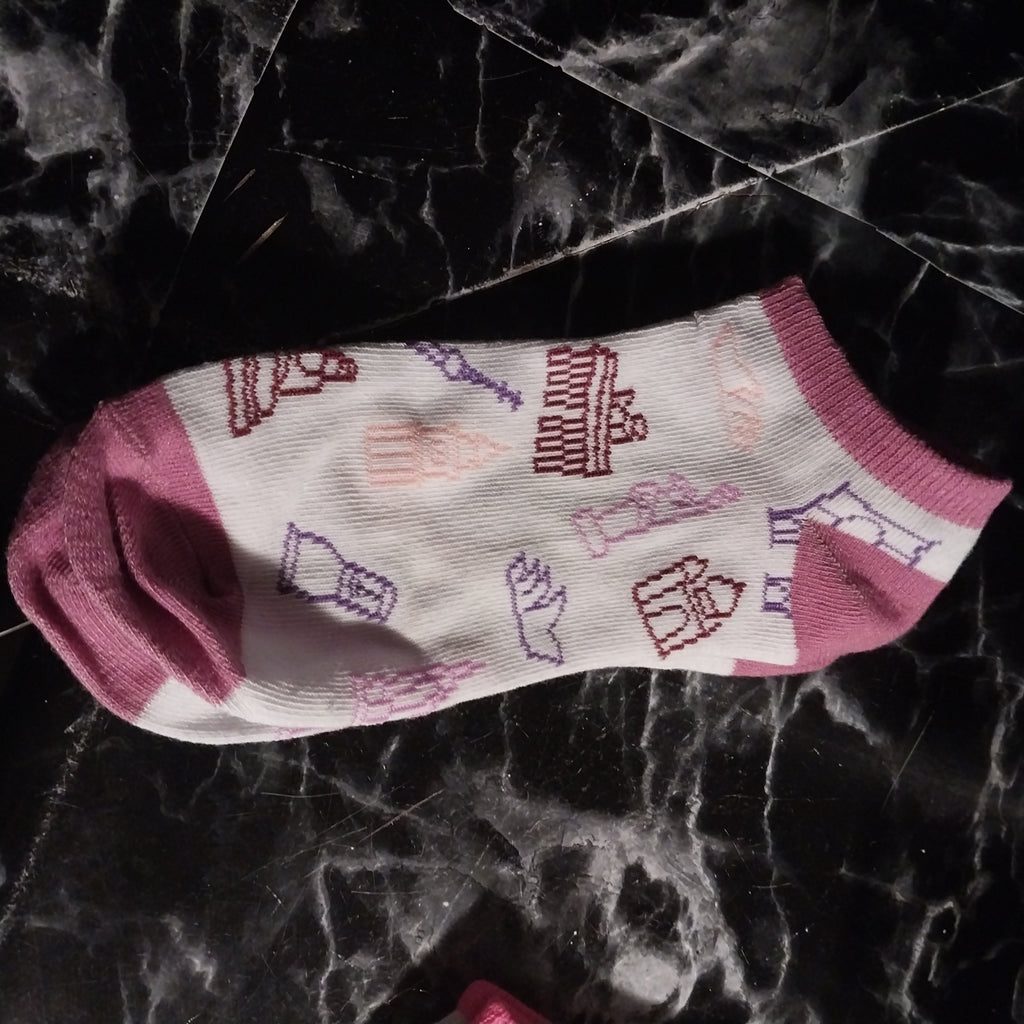 Classic Ankle Socks Castle or building shape prints
